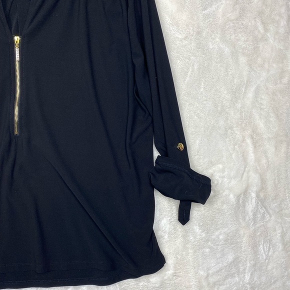 89th and Madison black and gold long sleeve three quarter blouse size XL - Picture 7 of 15